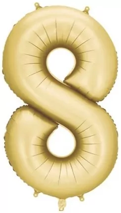 Balon foliowy cyfra 8 86cm złoty - tantis.pl
