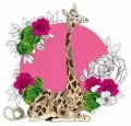 Karnet Swarovski kwadrat CL1427 Żyrafa kwiaty - tantis.pl