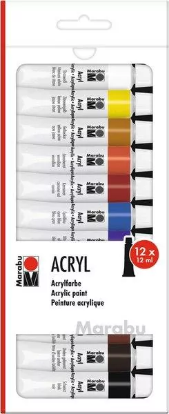 Farby akrylowe 12ml 12 kolorów - tantis.pl
