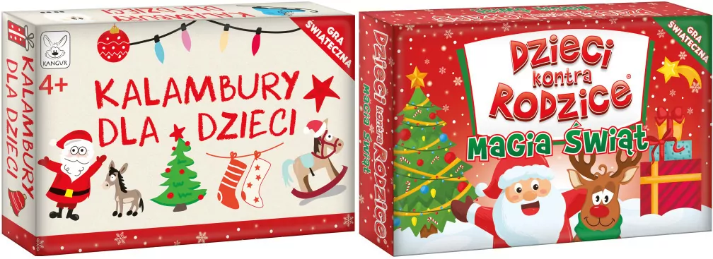 Pakiet: Kalambury dla Dzieci. Gra Świąteczna / Magia Świąt. Dzieci kontra Rodzice. Gra rodzinna - tantis.pl