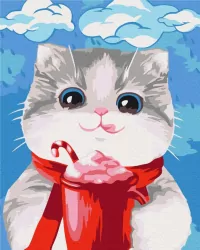 Malowanie po numerach. Przysmaki dla kota 40x50cm