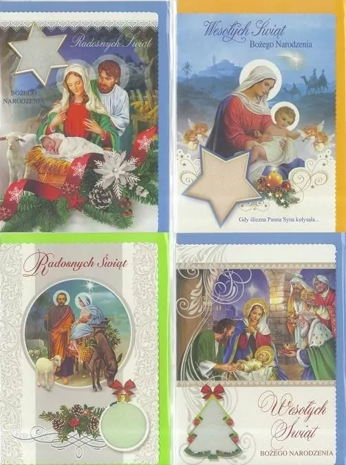 Karnet B6. Boże Narodzenie. Z opłatkiem Religia, 10 sztuk mix - tantis.pl