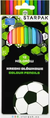Kredki ołówkowe 12 kolorów Football