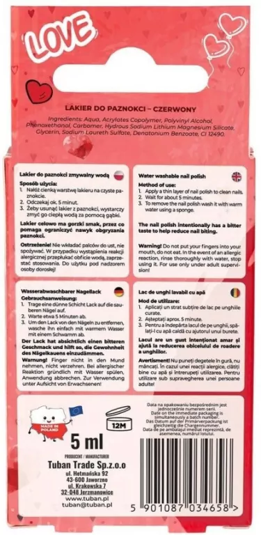 Lakier do paznokci Tubi Glam czerwony - tantis.pl