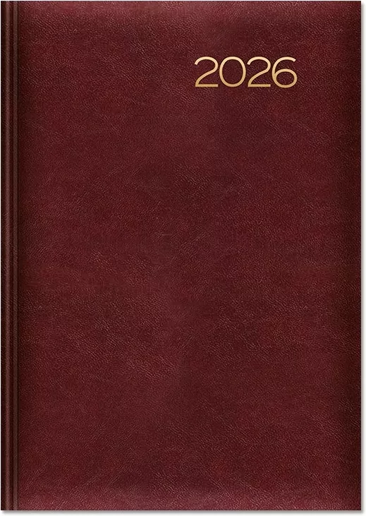 Kalendarz 2026 książkowy A5 dzienny bordowy SK2 - tantis.pl