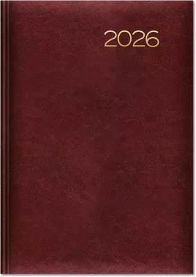 Kalendarz 2026 książkowy A5 dzienny bordowy SK2