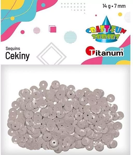 Cekiny okrągłe pastelowe 7mm. Jasnoszare 14g - tantis.pl