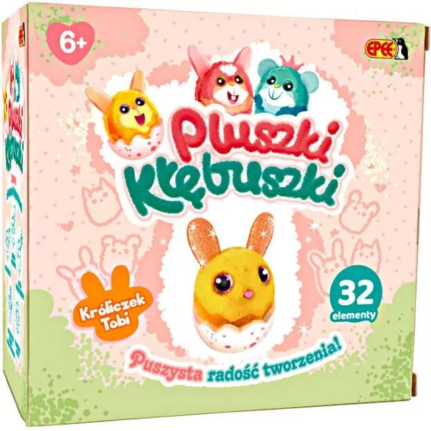 Pluszki-Kłębuszki 32 elementów Żółty Króliczek - tantis.pl
