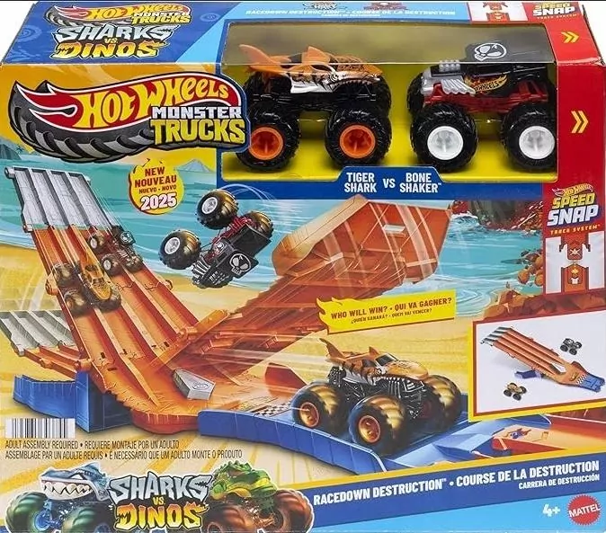 Hot Wheels Monster Truck Wyścig z demolką 2auta - tantis.pl