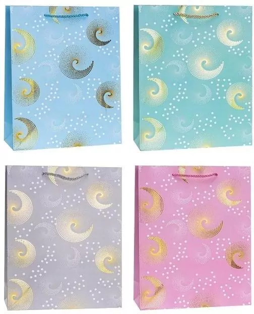 Torebka ozdobna 18x23x8cm hot-stamp mix ROZETTE - tantis.pl