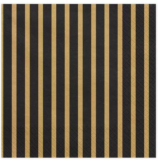 Serwetki Paski złote 33x33 cm - tantis.pl