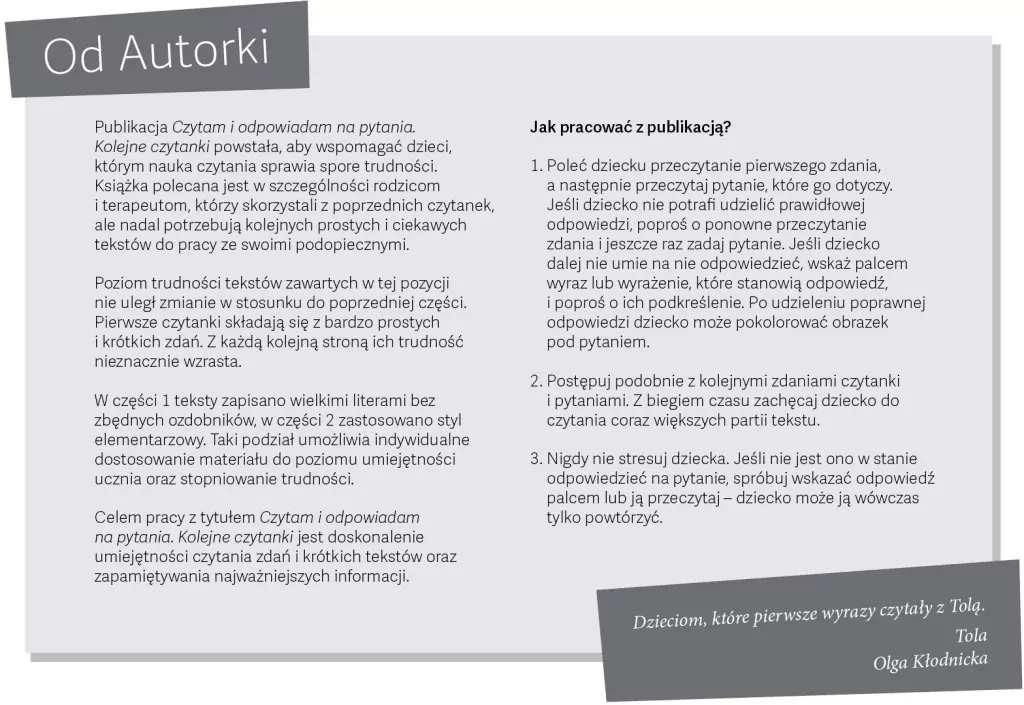 Czytam i odpowiadam na pytania. Kolejne czytanki - tantis.pl