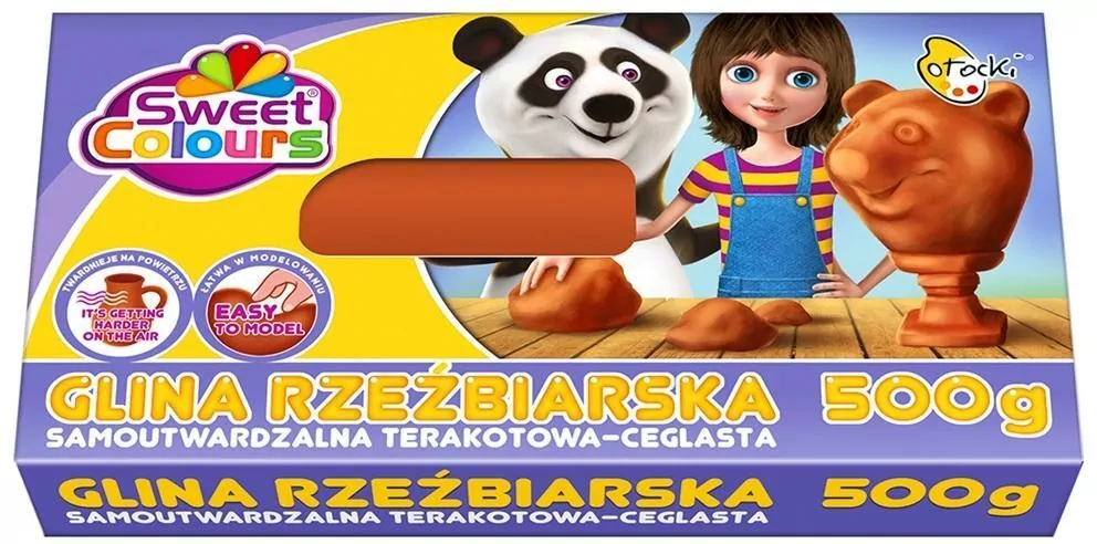 Glina rzeźbiarska samoutwardzalna. Terracota 500g - tantis.pl