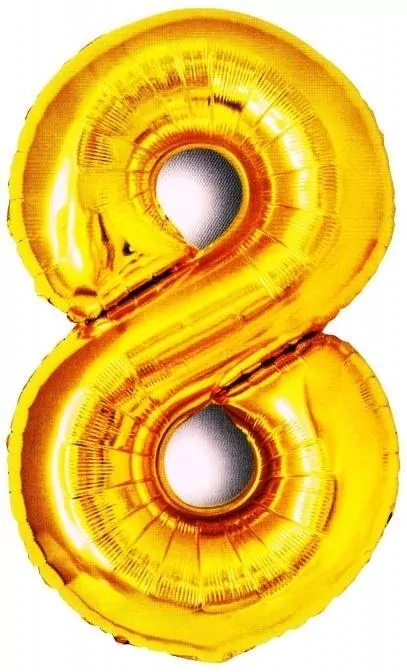 Balon foliowy złoty cyfra 8, wys.81 cm BCF-955-8 - tantis.pl