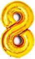 Balon foliowy złoty cyfra 8, wys.81 cm BCF-955-8 - tantis.pl