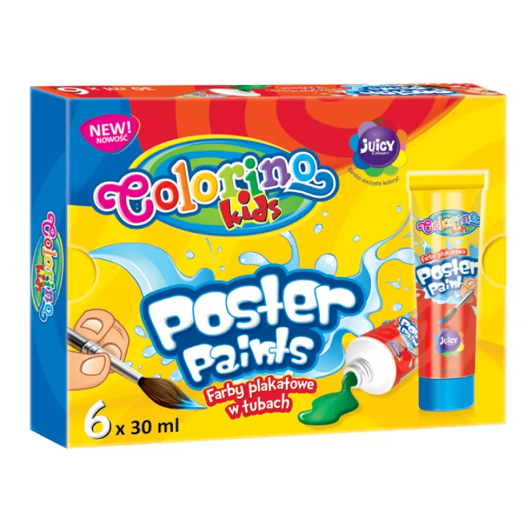 Farby colorino kids plakatowe w tubach 30 ml 6 kolorów - tantis.pl