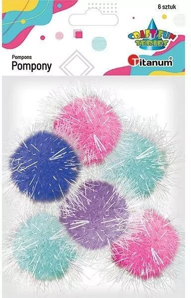 Pompony poliestrowe 45 mm, mix - tantis.pl