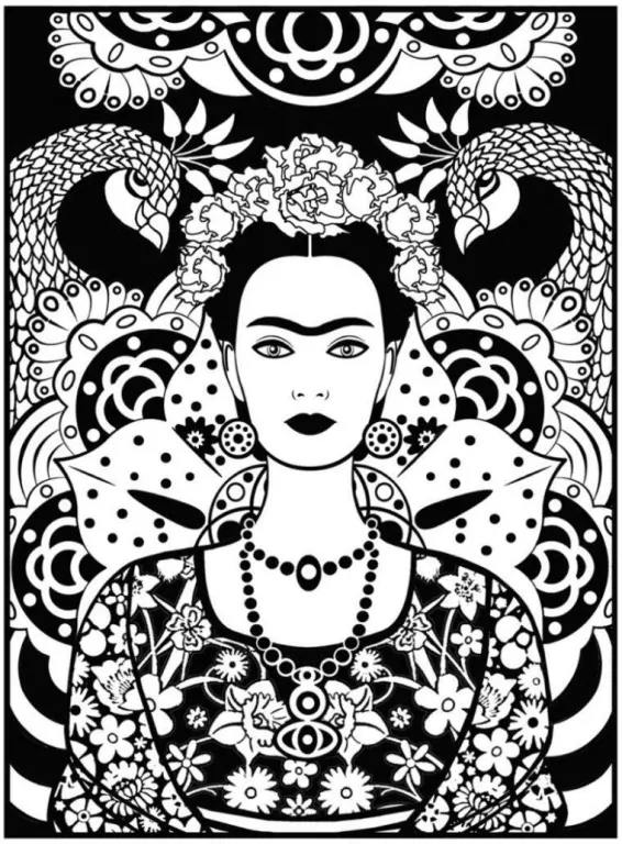 Kolorowanka welwetowa 47x35cm Frida Kahlo - tantis.pl