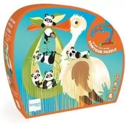 Puzzle 24 konturowe Bocian