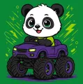 Malowanie po numerach - Panda w samochodzie Kids - tantis.pl
