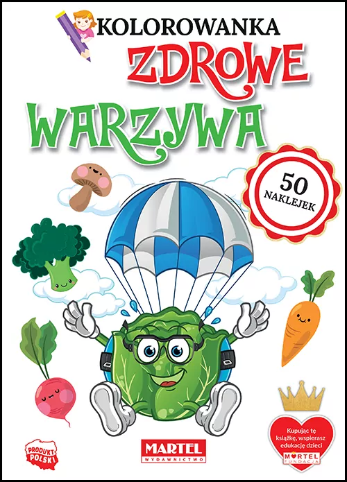 Zdrowe warzywa. Kolorowanka z naklejkami - tantis.pl