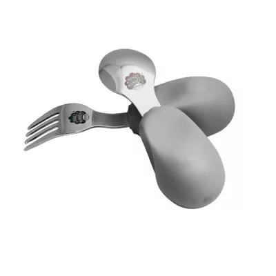 Nana's Manners Zestaw sztućców widelec i łyżka szary