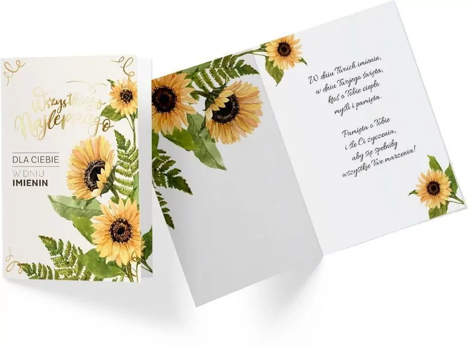 Karnet B6 PR-245 Imieniny słoneczniki - tantis.pl