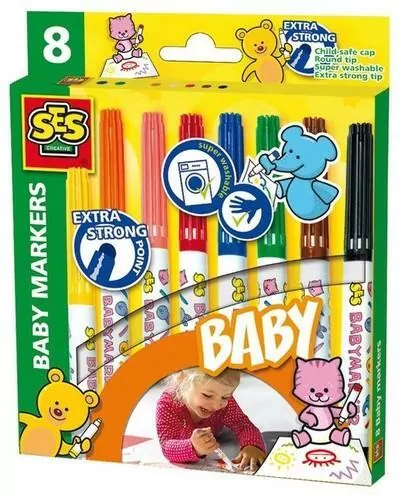 Mazaki do tkanin 8 kolorów baby markers - tantis.pl