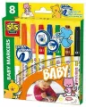 Mazaki do tkanin 8 kolorów baby markers - tantis.pl