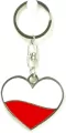 Brelok metalowy serce biało-czerwone 5cm - tantis.pl