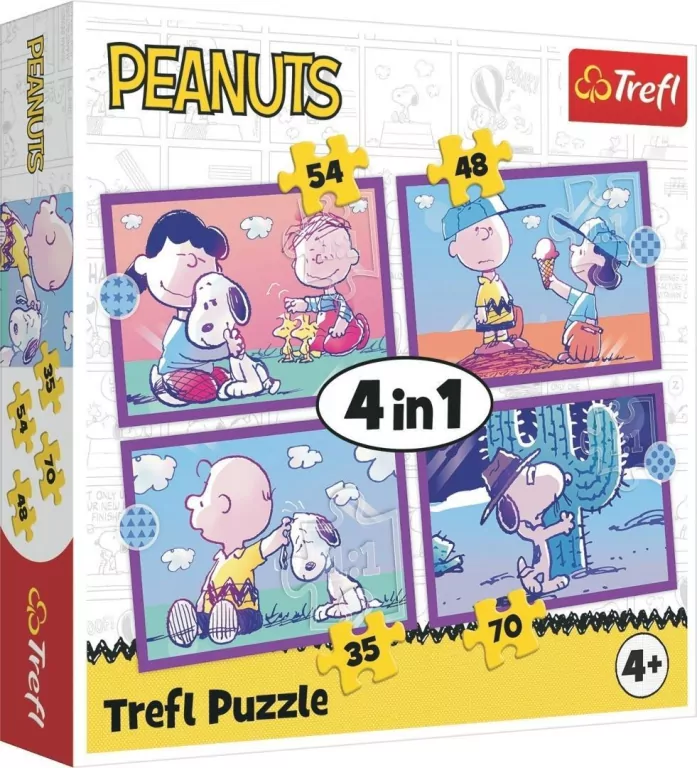 Puzzle 4w1 Peanuts Snoopy TREFL - tantis.pl