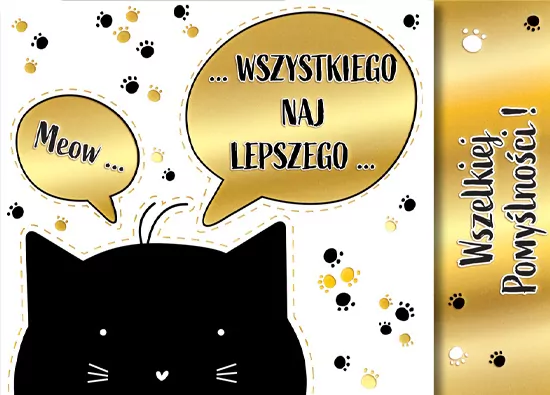 Karnet B6 składany Urodziny - Koty - tantis.pl