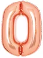 Balon foliowy cyfra 0 różowe złoto 47x66cm - tantis.pl