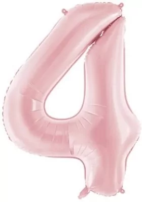 Balon foliowy cyfra 4 86cm jasny różowy - tantis.pl
