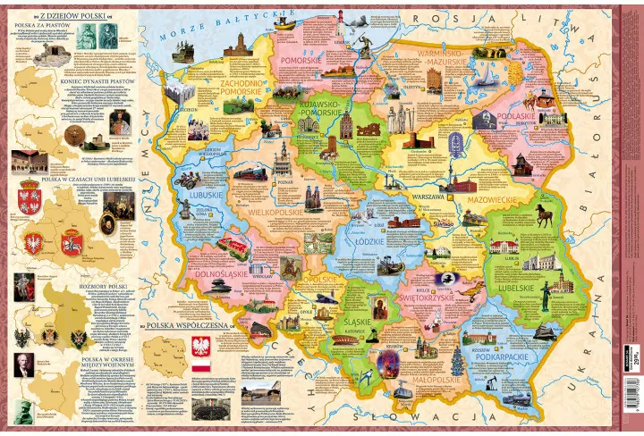 Mapa Polska województwa (plakat) - tantis.pl