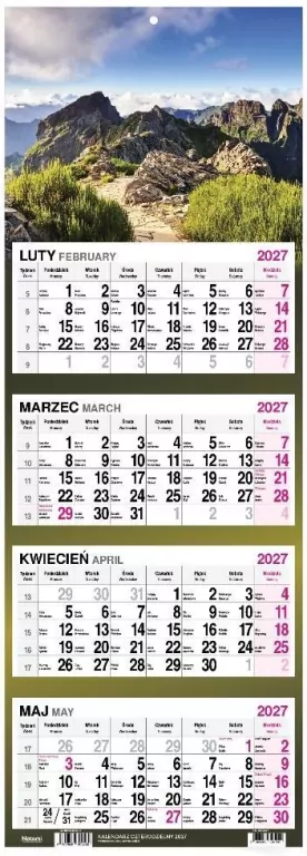 Kalendarz 2027 Czterodzielny Szlak Górski - tantis.pl