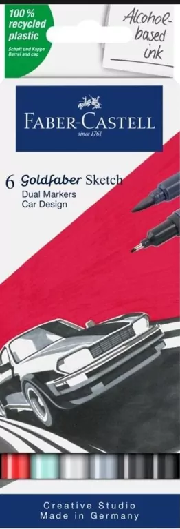 Pisak dwustronny Goldfaber Sketch car design 6 kol - tantis.pl
