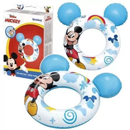 Koło dmuchane Mickey Mouse z uszami niebieskie - tantis.pl
