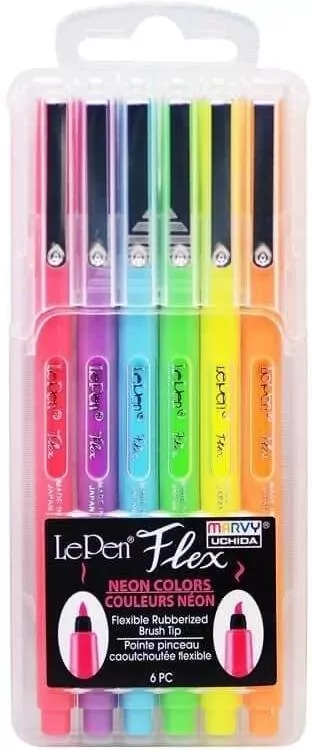 Cienkopisy Le Pen Flex Neon 6szt - tantis.pl