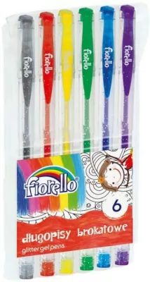Fiorello. Długopisy brokatowe, 6 kolorów