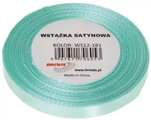 Wstążka satynowa miętowa 25mm x 32m - tantis.pl