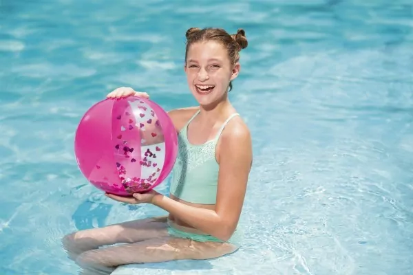 Piłka plażowa z brokatem 41 cm, mix - tantis.pl