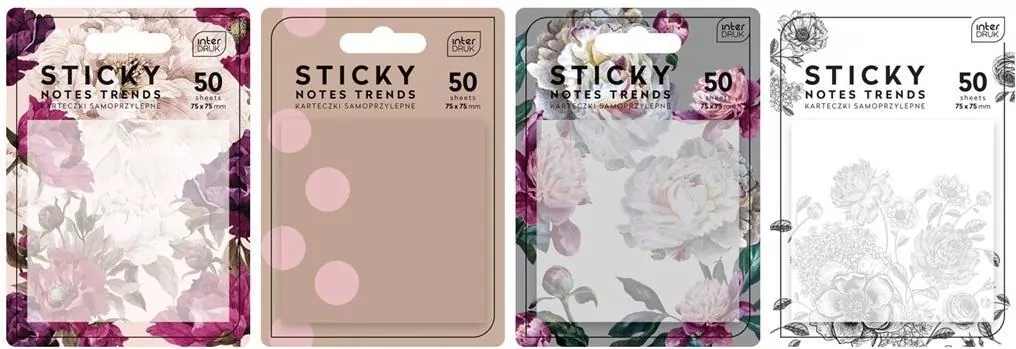 Karteczki samoprzylepne 75x75mm 50K Trends mix - tantis.pl