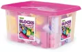 Kids Blocks. Klocki w pojemniku, różowe, 132 elementy - tantis.pl