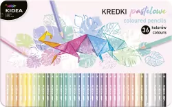 Kredki trójkątne pastelowe 36 kolorów KIDEA