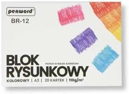 Blok techniczny A3 kolorowy 180g 20 kartek - tantis.pl