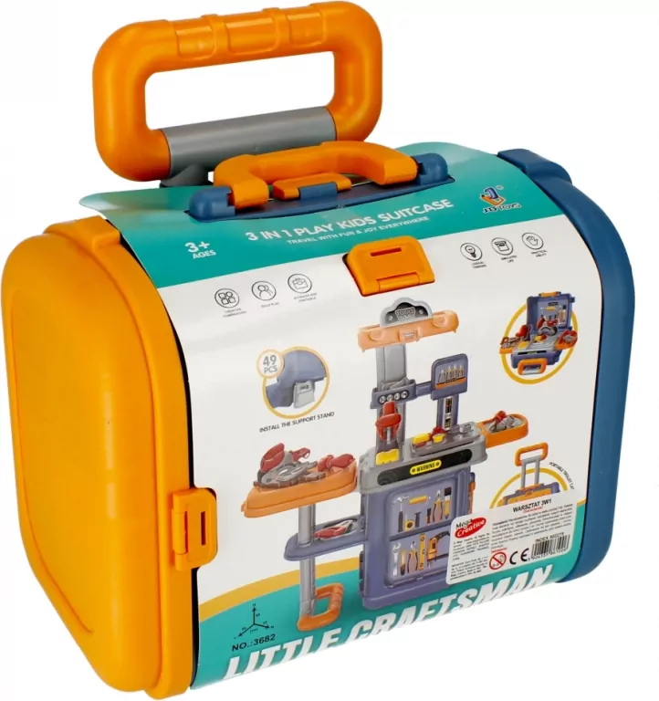 Warsztat z narzędziami 3W1 w walizce na kółkach - tantis.pl