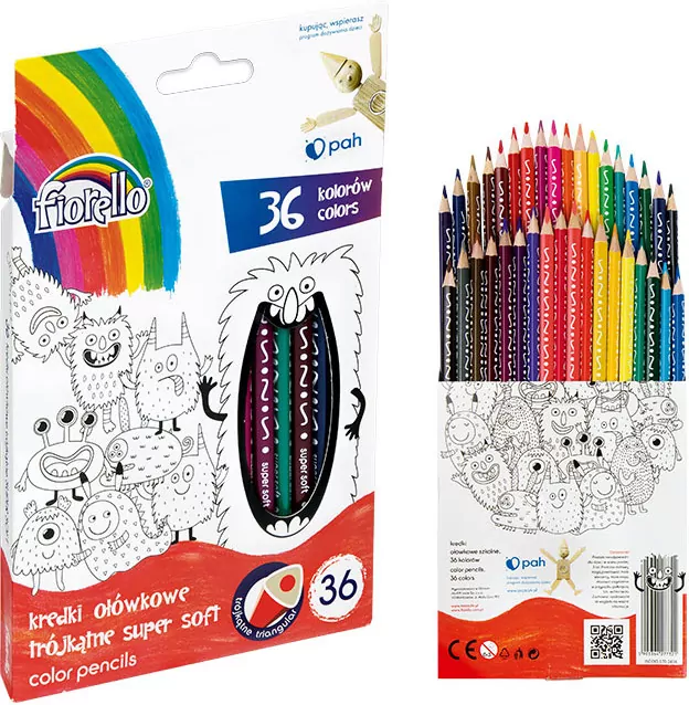 Kredki Super Soft 36 kolorów trójkątne - tantis.pl