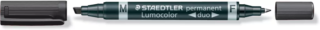 Pisak dwustronny wodoodporny. Lumocolor Duo. Czarny - tantis.pl
