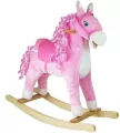 Koń na biegunach 74cm. Różowy - tantis.pl